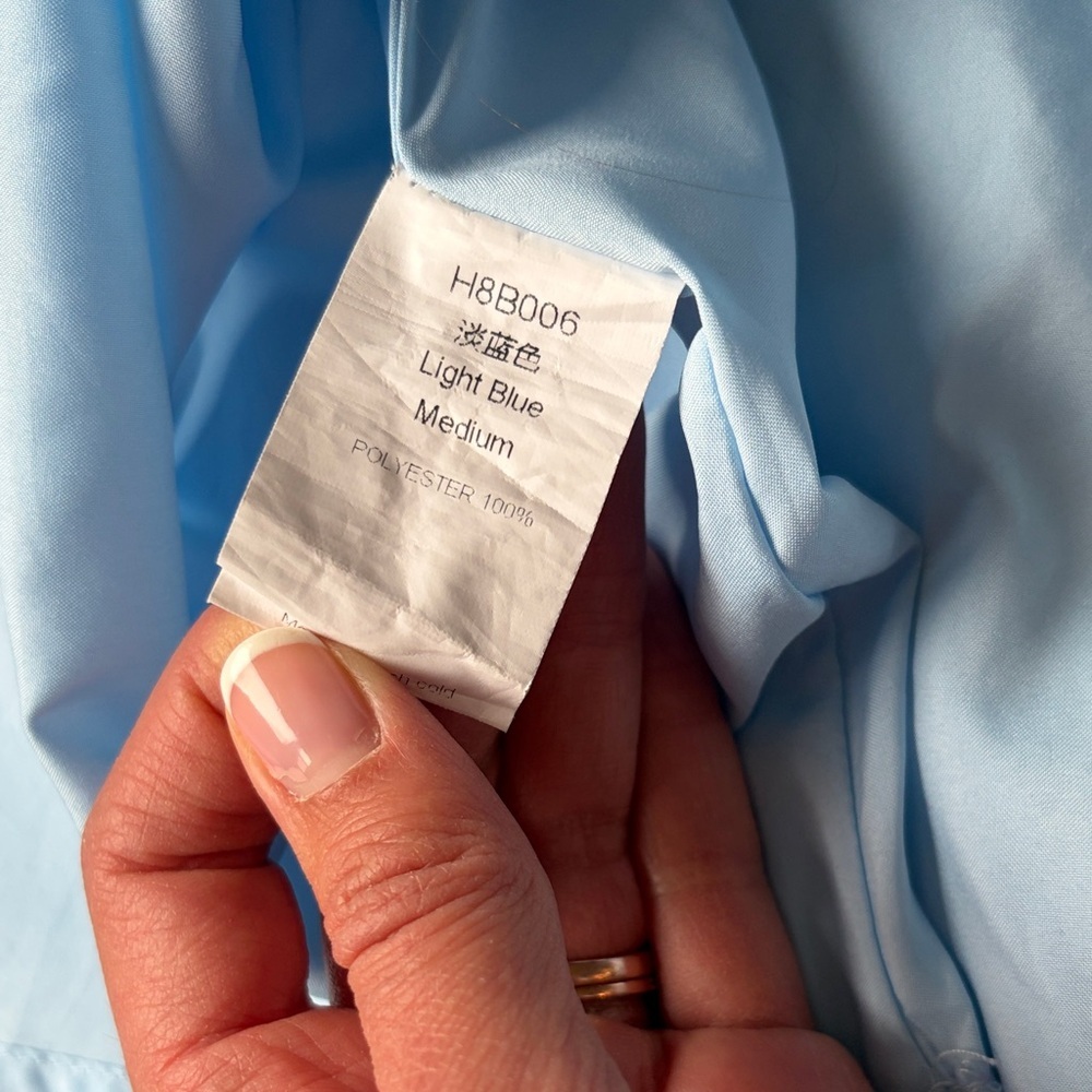 Women's Light Blue Puff-Sleeve Smocked Midi Dress - Picture 7 of 7